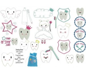 Stickserie - Zähne inkl. ITH Motive